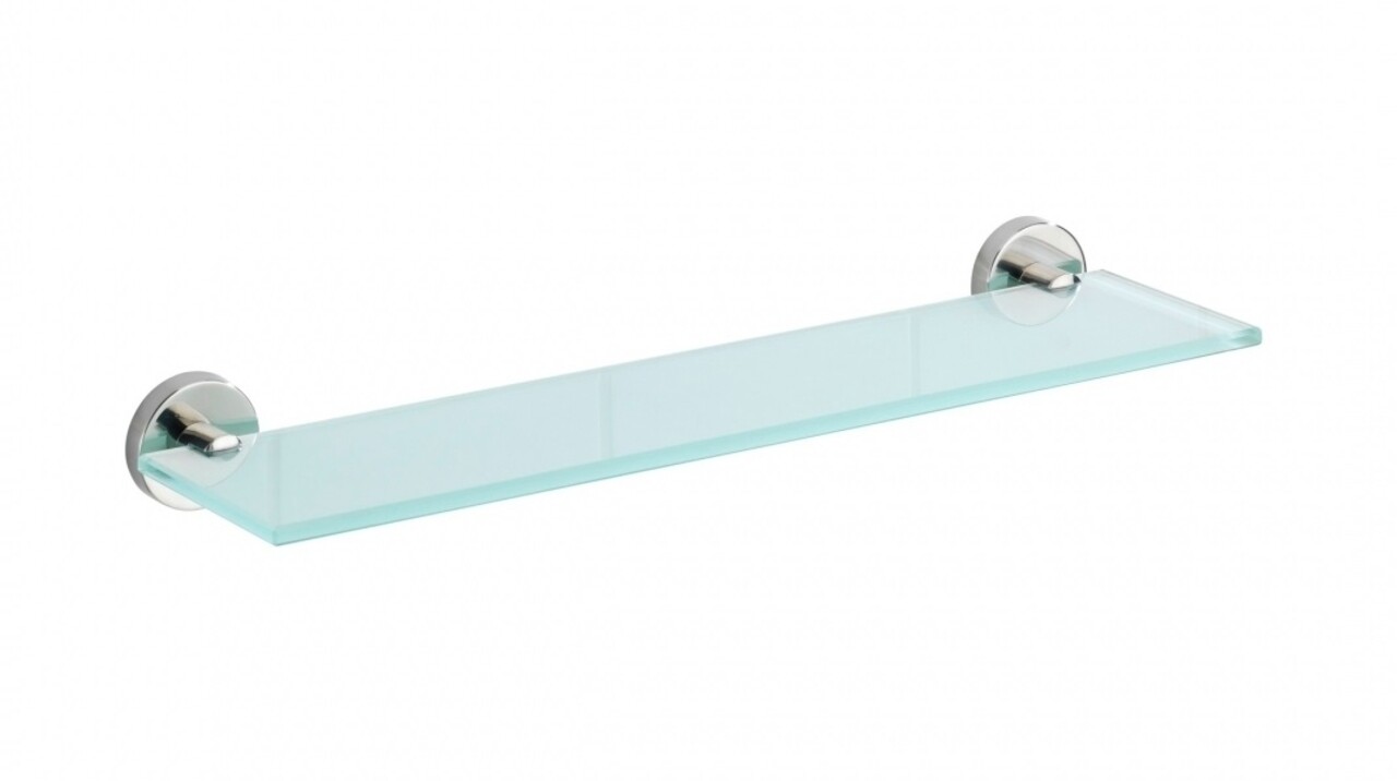 Polita din sticla Bosio Shine, Wenko, 13.5 x 46.5 cm, sticla/inox, argintiu - imagine 5